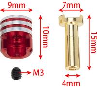 4pcs Battery Heatsink Plug Grips with 4mm Brass Bullets for 1/10 Scale Off-Road Truck Remote Control Modified Car Battery