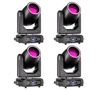 4PCS Beam Lyre LED 200W, 1 Lumière Blanche 80W et 29 LED RGB 0,3W avec 18 Prismes 7+1 Couleurs 11+1 Motifs Contrôle du Son d-mx512 pour Club Soirée Concert Discothèque DJ Noël