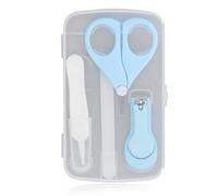4pcs Bébé Kit D'ongles, Nouveau-né Tondeuse Manucure Allaitement Bébé Lime à Ongles Ensemble Pince à épiler Ronde Coupe-ongles en Bleu