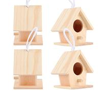 4pcs Bird House en Bois Exquis Décoration de Jardin Shelter pour Les Oiseaux