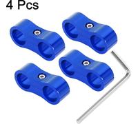 4pcs Bleu AN6 14mm Tuyau Séparateur Agrafe Adaptateur avec Clé pour Voiture