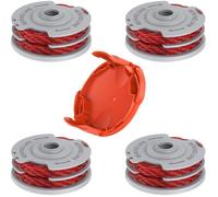 4PCS Bobines de fil pour débroussailleuse Flymo FLY021 avec 1 couvercle pour Flymo Contour XT/500E/500 XT/Trim