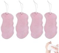 4pcs Body Sponge, Magic Exfoliating Bath Sponge, 3D Super Soft Exfoliating Bath Sponge, Magic Sponge for Skin. (Pink)