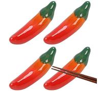 4pcs Bopsticks De Piment en Céramique Mignonnes Séponiseur De Repos pour Le Support De Table De Légumes en Forme De Légume pour Couteau Fourchette