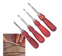 4pcs Bord en Cuir biseauté Cuir Artisanat Bord lisseur Coupe brunissoir Outil Coupe kit de Travail avec Manche en Bois pour Bricolage Artisanat Coupe du Cuir