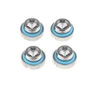 4pcs Bouchon Refroidissement à l'Eau Chromé Raccord Mâle à Mâle G1/4'' Plug 5mm pour Système Watercooling PC