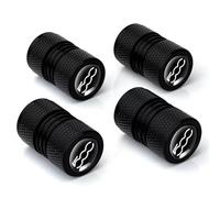 4Pcs Bouchon Valve Pneu Voiture pour Fiat 500 500C 500X Punto Abarth Stilo Palio Bravo Doblo, Aluminium Anodisé Résistant à la Corrosion Couvre-Valve pour Voitures Tire Valve Bouchons de Poussière