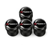 4Pcs Bouchons de Valve en Aluminium pour Great Wall Fengjun 5-7 Mountain and Sea Run, Bouchon Valve Résistant à l'eau et à laPoussière,Pneus VoitureavecJoint,Black