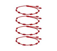 4pcs Bracelet 7 knots and red thread bracelet in cord adjustable - protection of the evil eye