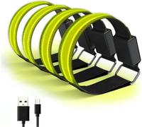 4pcs Bracelet LED Bande réfléchissante rechargeable USB Lampes de sécurité réglables pour brassards pour le jogging en plein air Sports de course à vélo
