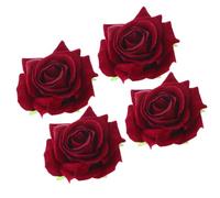 4pcs Broche Fleur Rose en Tissu Rouge, Barrette Cheveux | Vacances, Broches Florales pour Robes et Chapeaux, Bijoux de Cheveux de Mariage, Plage