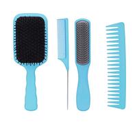 4Pcs Brosse À Cheveux Peigne Paddle Démêlant Rat Queue Peigne Brosse À Cheveux pour Styling Long Épais Mince Cheveux Bouclés (En boîte)