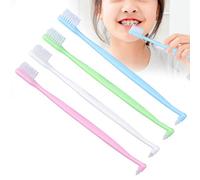 4PCS Brosse à dents orthodontique brosse à dents inter-espace à double extrémité pour le nettoyage des dents des accolades, brosse à dents de nettoyage des accolades, brosse de nettoyage des accolades