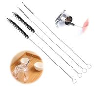 4PCS Brosse à Lait Brosses à Bouteilles Brosses De Nettoyage de Paille de 3 mm et 7 mm de Diamètre pour Conduites de Lait des Machines à Café Automatiques pour Tuyaux à Lait, Théières et Embouts