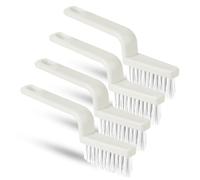 4pcs Brosses Nettoyage pour Joints, Forme en V Poils Rigides Brosse a Recurer de Crevasses, pour Sols Carrelés, Rails, Fentes de Porte, Salle de Bain, Cuisine, Fenêtres (Blanc)