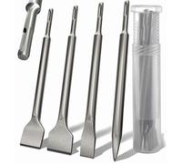 4pcs burins SDS Plus - MLBQ - 4 pointes incurvé 142x250 mm - retrait carrelage maçonnerie