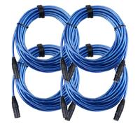 4pcs Cable XLR Microphone Audio PA Connecteur 3-Pin Male vers Femelle 10m Bleu