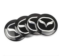 4Pcs Cache Moyeu pour Mazda 3 BP 2024, Plastique ABS Cache-Moyeu, Enjoliveurs de Roue Capuchon Centre Accessoires Extérieurs Voiture （56mm）,Black