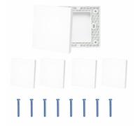 4pcs Cache Prise Murale Blanc 8,6 x 8,6 cm, Cache Interrupteur Mural en Plastique avec Fixation par Vis, Plaque Cache Trou pour Prise Plate et Multiprise Murale Plate