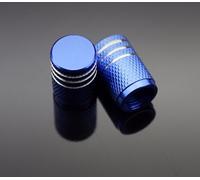 4PCS Cache valve en aluminium pour pneu de voiture Cache moyeu Cheel Accessoires de voiture Bleu