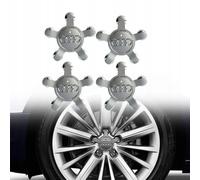 4pcs Caches Moyeu Centre Roue 135mm Audi Gris Logo Enjoliveur Ref.4f0601165 Gris