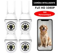 4PCS CAMÉRAS SÉCURITÉ WIFI INTÉRIUR EXTÉRIUR DÉTECTION HUMAINE AUDIO 2 VOIX VISION NUIT COULEUR ANTICHOC