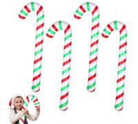 4pcs Cannes à Sucre Gonflables, 88cm Décoration de Noël en Canne à Sucre Grands Ballons en Bâtons de Sucre d'Orge Flotteurs de Piscine pour Décorations Noël Intérieures et Extérieures(Style 1)