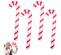 4pcs Cannes à Sucre Gonflables, 88cm Décoration de Noël en Canne à Sucre Grands Ballons en Bâtons de Sucre d'Orge Flotteurs de Piscine pour Décorations Noël Intérieures et Extérieures(Style 2)