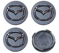 4pcs Capuchons De Centre De Roue Pour Mazda, 56mm / 2.2 Capuchons De Moyeu De Roue De Voiture Abs Jante Center Hub Cover Noir