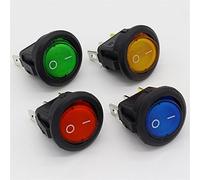 4Pcs Car 220V Round Rocker Dot Boat LED Light Toggle Switch SPST ON/Off Controls (Color : Red) (Color : Mixed Color)