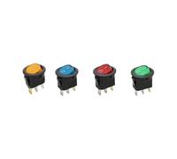 4pcs Car 220V Round Rocker Switch Red LED Light Toggle Switch SPST ON/OFF Top Sales Controls NWPNLXEA(Blau)
