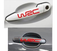 4pcs Car Style Fashion Creative Car Decorative Decals WRC Body Reflective Vinyl Stickers Red Handle