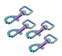 4Pcs Carabiner Keychain, Organisateur de Clés en Alliage de Zinc, Porte - Clés Brillant avec Clip à Ressort Poli, Compact et Portable pour Décoration DIY, Accessoires de Porte - Cl (20mm)