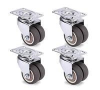 4Pcs Casters Wheels 2 Inch Heavy Duty Swivel Soft Roller with Brake for Platform Trolley Furniture Wheels Casters(4pcs Without Brake,1.5 inch)
