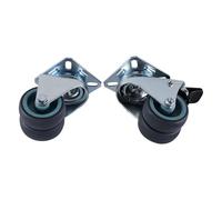 4pcs Casters Wheels 2 Inch Swivel Soft Rubber Roller With Brake And No For Platform Trolley Furniture