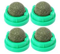 4pcs Catnip Ball Odorable & Rottative Cat Nip Ball, Safe Healthy Kitten Chew Demains Nettaiteur de Dents pour Mur, Sol, Planches de selles