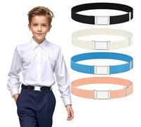 4PCS Ceinture élastiquée pour Enfants Garçons,avec Boucle Magnétique Facile,Entièrement Réglable Ceinture,pour Garçons et Filles de 2-15 Ans