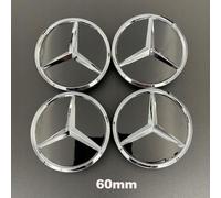 4pcs Centre De Roue 60mm Star Noir Logo Cache Moyeu Jante Emblème Pour Mercedes Benz