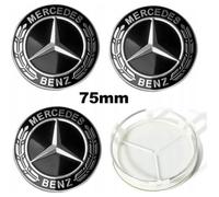 4pcs Centre De Roue 75mm Full Noir Mercedes Benz Logo Cache Moyeu Jante Emblème