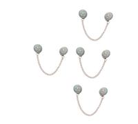 4pcs Chain Dress Shirt Clothing Cardigan Sweater Wraps for Women Decorative Shawl Waist Cincher Clip Alloy Dark Brown