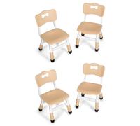 4PCS Chaise pour Enfant Plastique, Chaises de Bureau Réglable en Hauteur, Tabouret Capacité Portante 100kg, Chaises de Bureau pour Enfant Fille Garcon,pour Chambre d'enfant/école/Garderie,Jaune