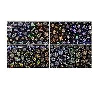 4Pcs Charmant Noël Art Stickers Ongles Paillettes Nail Decal Set Nail Art Conseils Stickers Bon ServiceDurabilité et esthétique