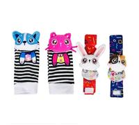 4Pcs Cherche-Pieds & Hochets Bébés,Les Poignets des Nourrissons Jouets de Texture pour Chaussettes,Hochet de Poignet pour Bébé