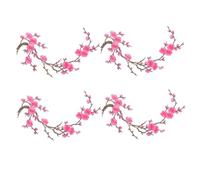 4pcs Cherry Blossom Patches Fon on, broderie Flower Fer sur patchs, appliques Trim bricolage pour les jeans Decoration de la veste de la veste vêtements ·