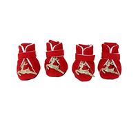 4pcs Chien Chaussures Chaudes Mignonnes Mignonnes de Chariots de Noël Chauds Chauds pour Chiens d'hiver pour Les Petits et Moyens Chiens (XL)