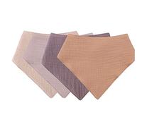 4PCS Chiffons en Mousseline pour Nouveau-nés, Bavoirs en Coton Chiffon Triangle pour Bébé Couleur Unie Chiffon en Mousseline Chiffons en Gaze Douce Bandana Bébé Mousseline Garçons Filles,42cmx29cm