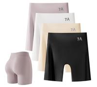 4PCS Choosemuc Underwear, Pantalons de Soie de Glace à Taille Haute et à Cul, Short Gainant Femme Ventre Plat Culotte, Invisible sans Couture Body Shaper sous-vêtements pour Femme (2XL)