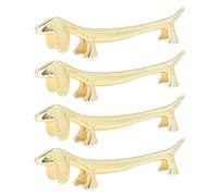 4pcs Chopstick Rest, Zinc Alllia Copstick Stand Hoplersable Animal Design Animal Design Gold Chopstickrest pour Home Restaurant Party (Teckel)