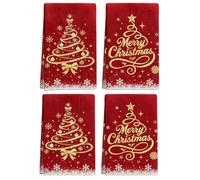 4PCS Christmas Tree Dish Towels 15.75x18.9 Inch Soft Absorbent Cloths | 4PCS Soft Absorbent Christmas Tree Dish Towels For Cooking Baking Cleaning Dining And Hand Drying At Home