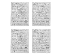 4pcs Clear Letter Stamps, timbre en silicone transparent avec Alphabet A-Z Initial et Greeting Words Modèle pour la fabrication de cartes de festival d'anniversaire de vacances et